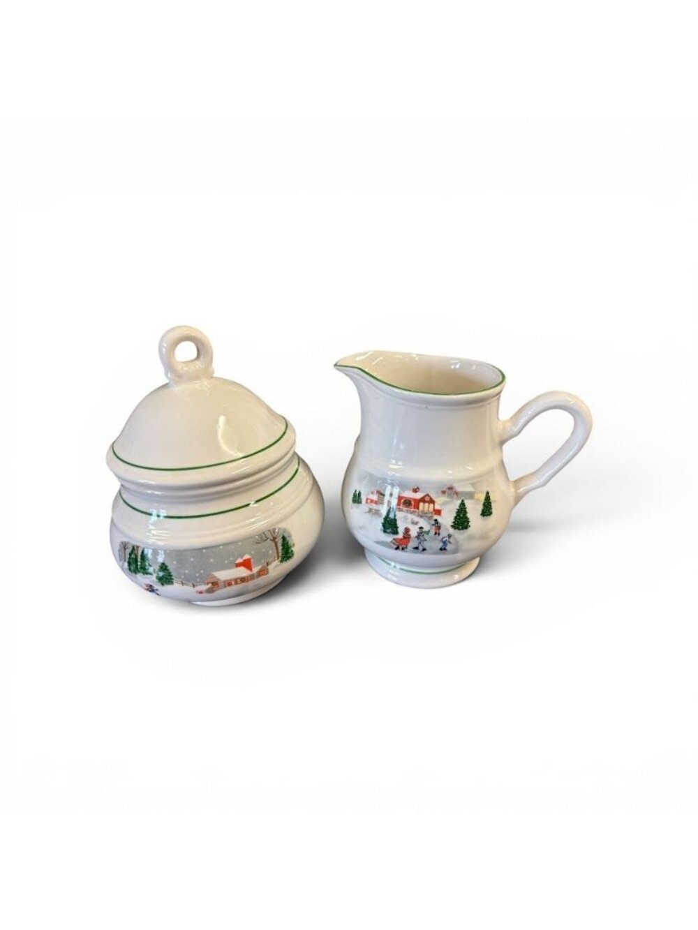 Sango Silent Night 3900 Sugar Bowl & Creamer Set